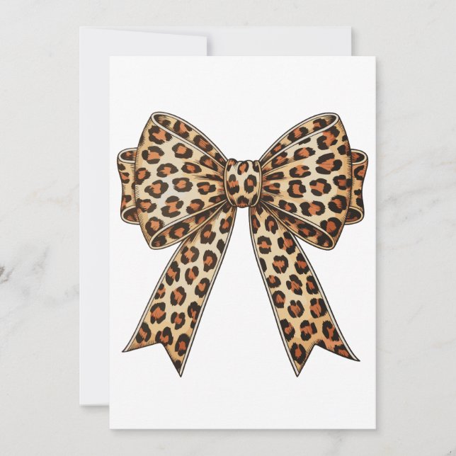Convites Coquette Bow Leopard Cheetah Sublimation (Frente)