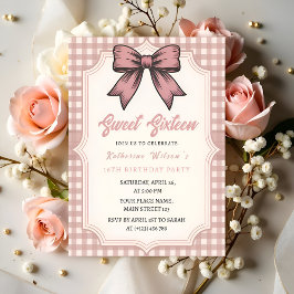 Convites Coquette Bow Pink Birthday Party