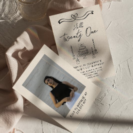 Convites Coquette Cake Hello 21 Foto Aniversário