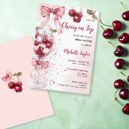 Convites Coquette Cherry no Chá de panela coquetel do Arco 