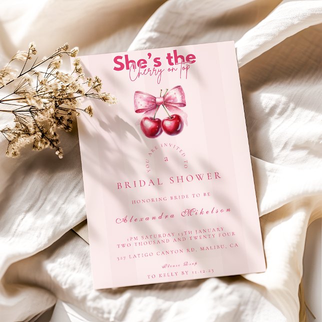 Convites Coquette Cherry No Chá de panela Superior (Criador carregado)
