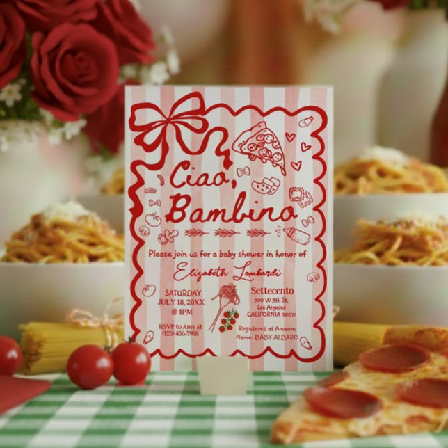 Convites Coquette Ciao Bambino Italian Theme (Criador carregado)