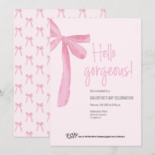 Convites Coquette Hello Gorgeous Pink Arco Galentine's Day
