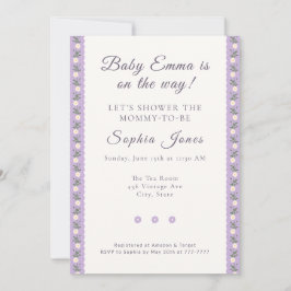 Convites Coquette Lavender Scallop Floral