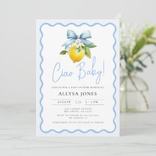 Convites Coquette Lemon Ciao Baby Italiana Chá de fraldas