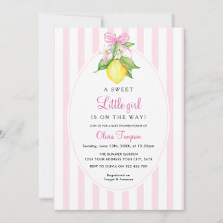 Convites Coquette Lemon Pink Baby Shower