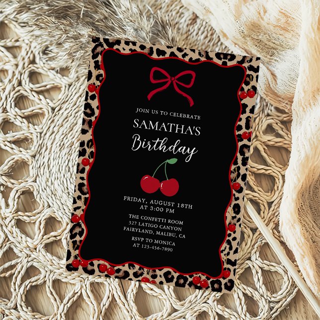 Convites Coquette Leopard Cheetah Girl Birthday Invitation (Criador carregado)