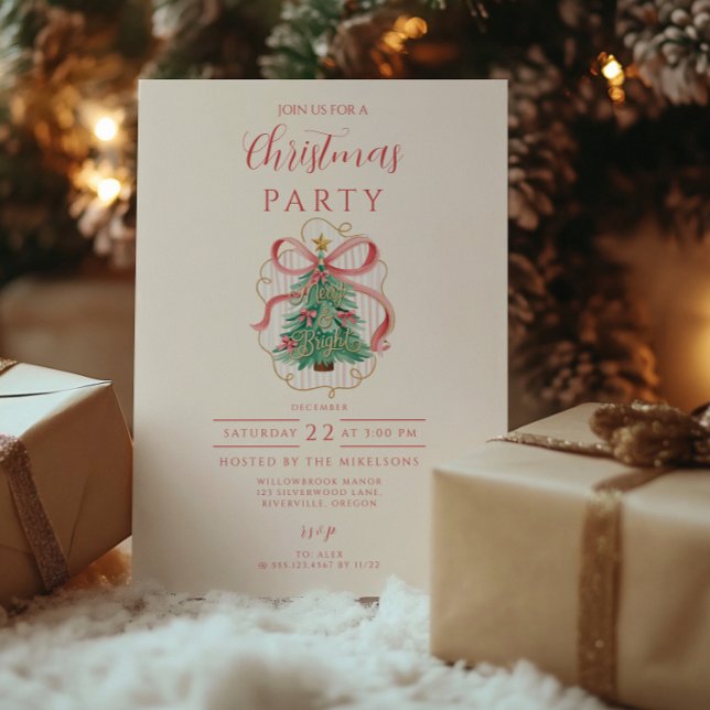 Convites Coquette Merry & Bright Natal (Criador carregado)