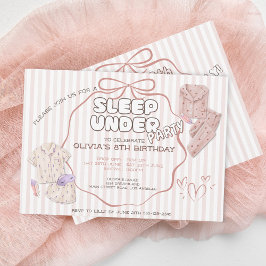Convites Coquette sleep under party pink stripes aniversari
