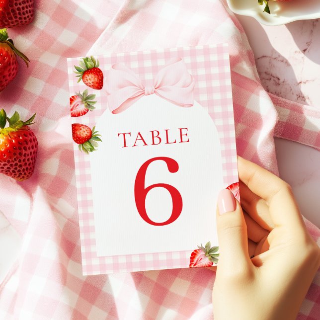 Convites Coquette Strawberry Table Numbers (Criador carregado)