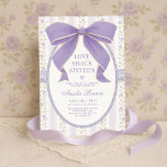 Convites Coquette Sweet 16 Floral Arco Roxo Aniversário<br><div class="desc">Celebre dezesseis em estilo com este romântico e inspirado na vintagem, doce 16 convite, com arco pintada à mão, delicado papel de parede com faixa de rosa e detalhes de renda suave. Com sua paleta de pastel sonhadora e elegância de coquetes, esta design traz um toque de charme de cottagecore...</div>