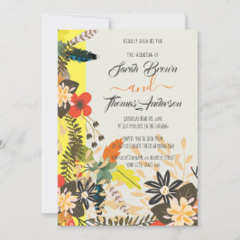 CONVITES COR AMARELO BOHO FLORAL