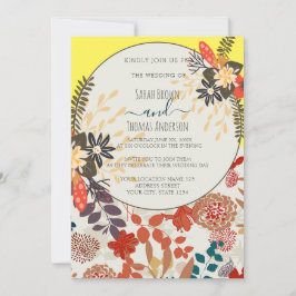 CONVITES COR AMARELO BOHO FLORAL