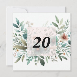 Convites Cor da água floral em cores pastosas moles