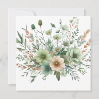 Convites Cor da água floral em cores pastosas moles