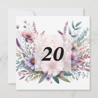 Convites Cor da água floral em cores pastosas moles