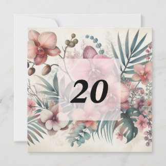 Convites Cor da água floral em cores pastosas moles