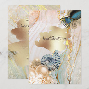 Convites Cor d'água dourada do polvo com casca