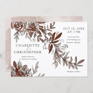 Convites cor d'água flores cor-de-rosa flores cor-de-rosa c