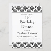 Cor damasco Preta e Branca 18º Janto de Aniversári