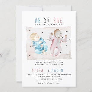 Convites  Cor De Água Azul Cor De Rosa Ele Ou Ela Sexo Reve