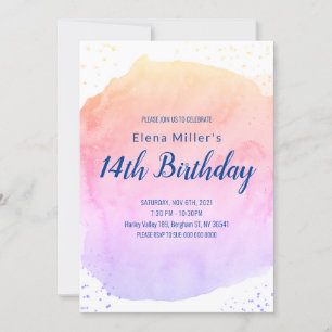 Convites Cor-de-água azul trava dourada institação