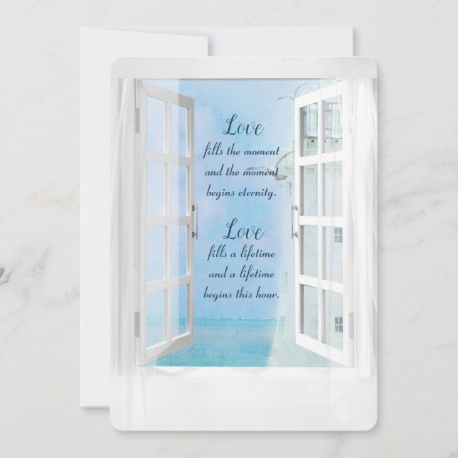 Convites Cor De Água Do Farol Branco Na Janela (Frente)