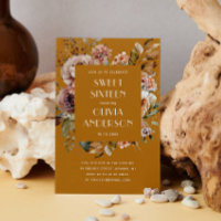 Cor de água elegante mostarda floral laranja doce 