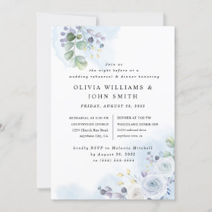 Convites Cor de Água Floral Azul Claro