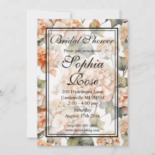 Convites Cor de água floral branca esverdeada de cor de lar