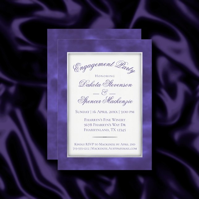 Convites Cor de Água Mínima Moderna Roxo-Violeta (Criador carregado)