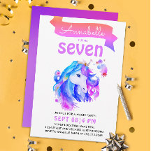 Cor-de-água rosa-branca-rosada-púrpura Unicórnio f