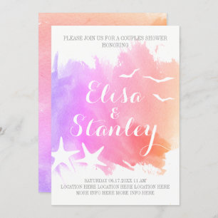 Convites Cor-de-água rosa, chá de casais de casamento de es