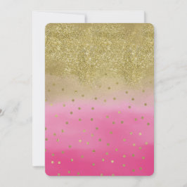 Convites Cor de Água Rosa Magra Confett Dourado Glitter Swe