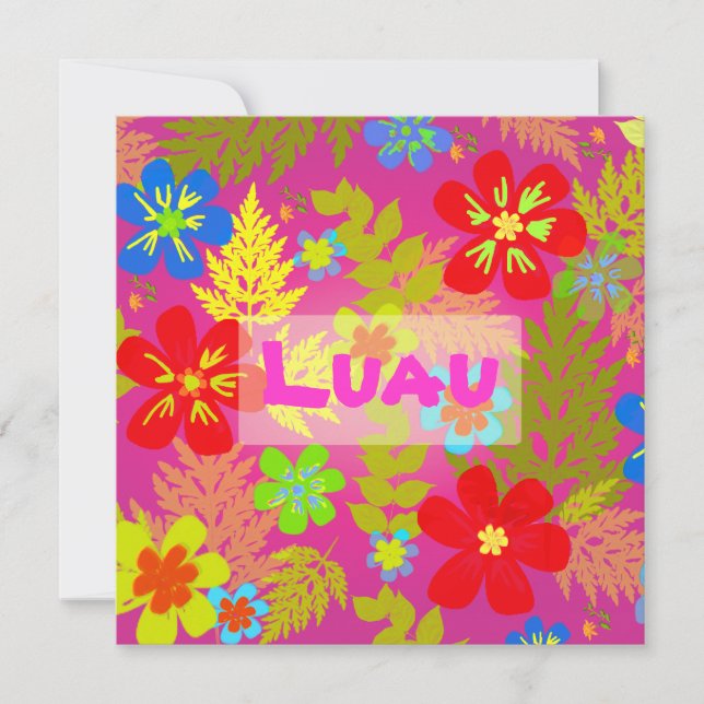 Convites Cor de fundo da selva do Havaí PixDezines (Frente)