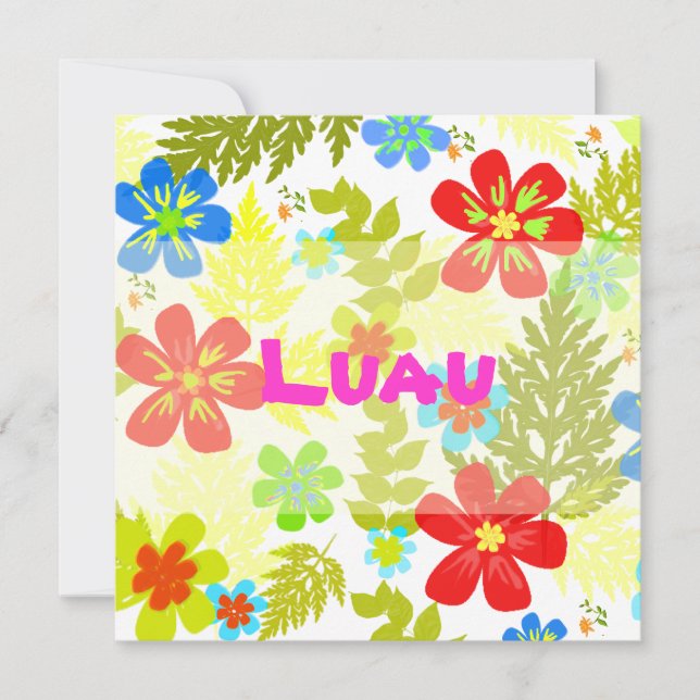 Convites Cor de fundo da selva do Havaí PixDezines (Frente)