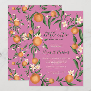 Convites Cor de laranja-de-laranja-branca-rosa