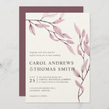 Cor-de-rosa | Casamento com Folhas Botânicas Verti