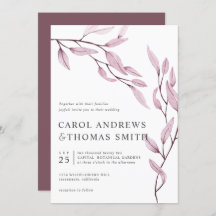 Cor-de-rosa | Casamento com Folhas Botânicas Verti