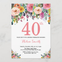 Cor-de-rosa com aniversário de 40 anos de Floral