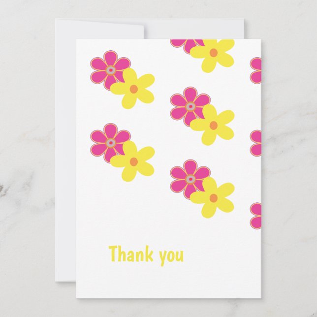 Convites Cor-de-rosa e amarelo personalizado (Frente)