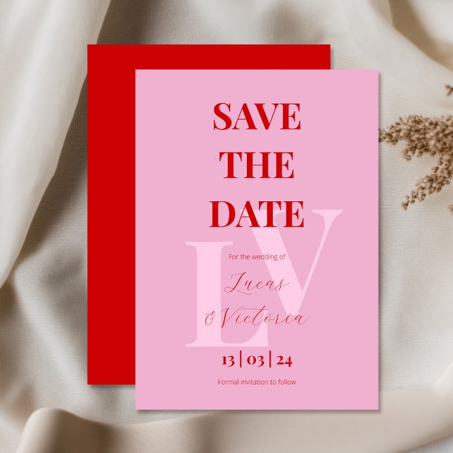 Convites Cor-de-rosa e vermelha, inicial (Criador carregado)