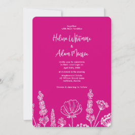 Convites Cor de Rosa | Elegante Wildflower Wekdim