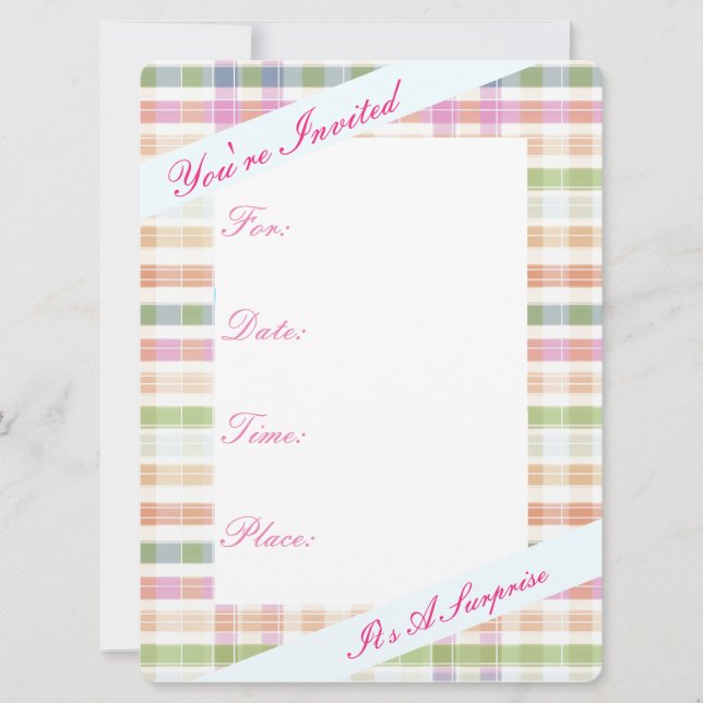 Convites Cor-de-rosa laranja e azul (Frente)