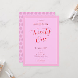 Convites Cor de rosa moderno 21 ruas