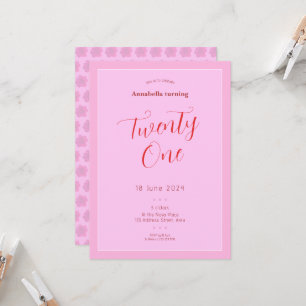 Convites Cor de rosa moderno 21 ruas