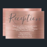 Convites Cor-de-rosa-rosa Dourada Recepção de casamento<br><div class="desc">Placa de Recepção Elegante Metálica Dourada rosa rosa rosa rosa, com escovas de metal, para uma Festa de casamento Postada. Esta Placa de Recepção de casamento Rosa Esmagada pode ser personalizada para incluir seu endereço de mensagem e de recepção. O cartão de recepção faz parte da Coleção de Casamentos Dourados...</div>