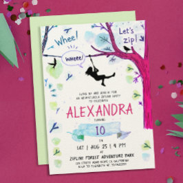 Convites Cor Difundida Zipling Rapariga do Exterior Aquarel