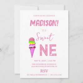 Convites Cor do arco-íris do Sorvete doce,