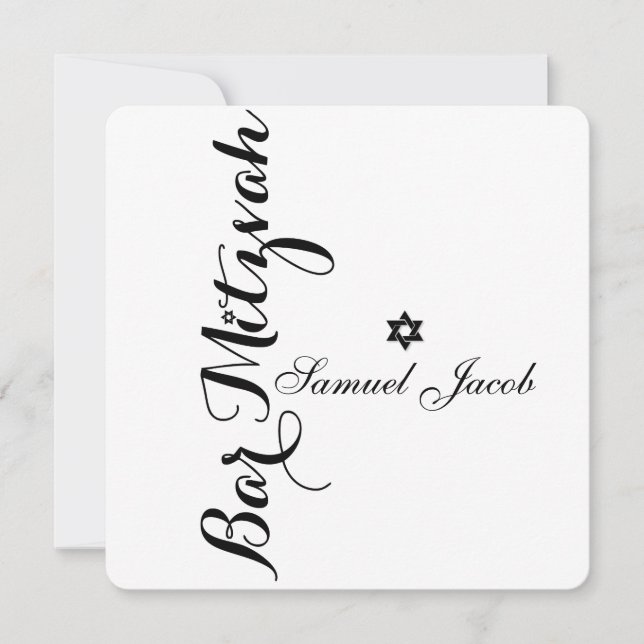 Convites Cor do Bar Clássico do PixDezines Mitzvah/DIY (Frente)